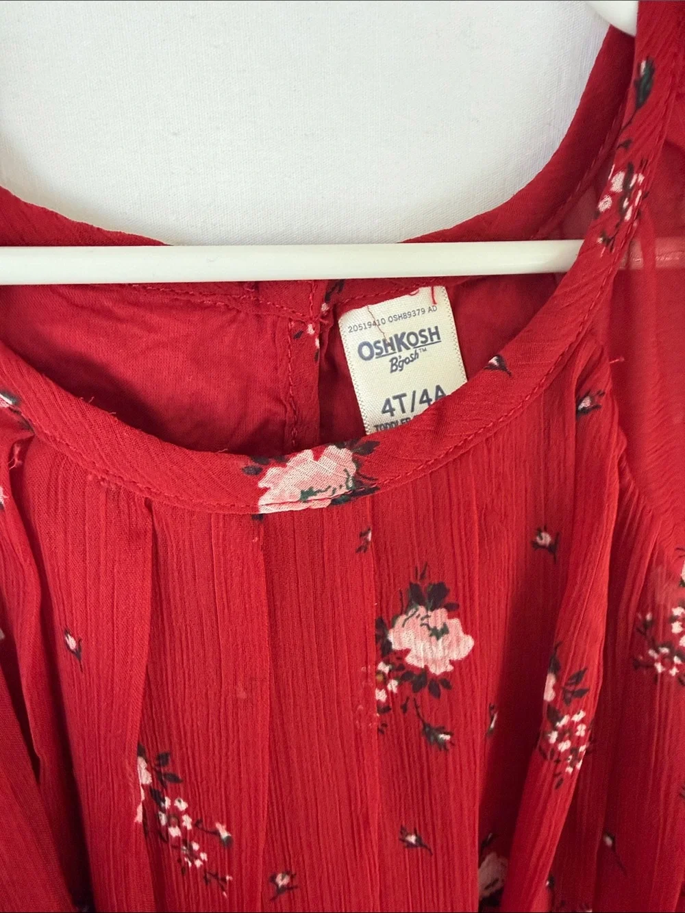 OshKosh B'gosh Red Floral Cap-Sleeve Dress